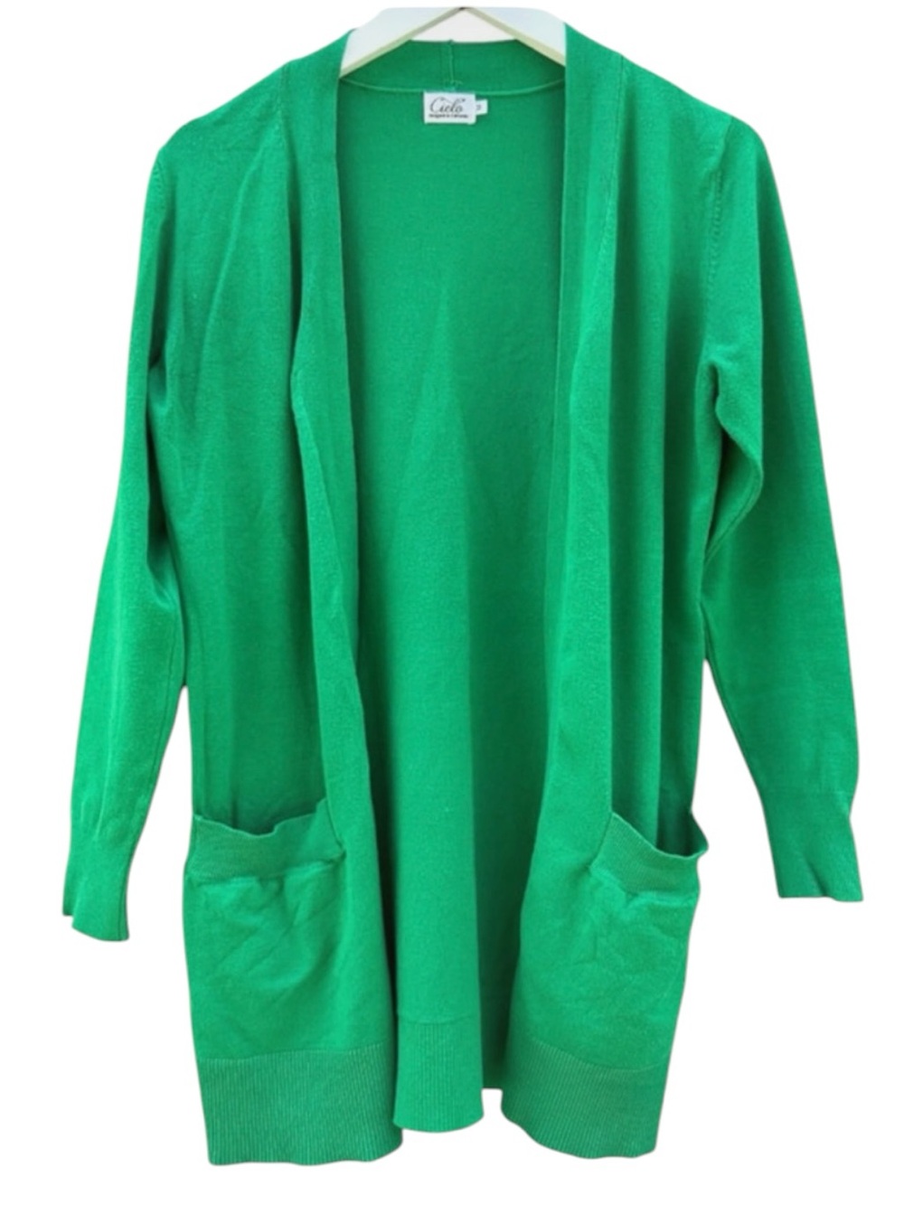 Cielo Green Open Cardigan